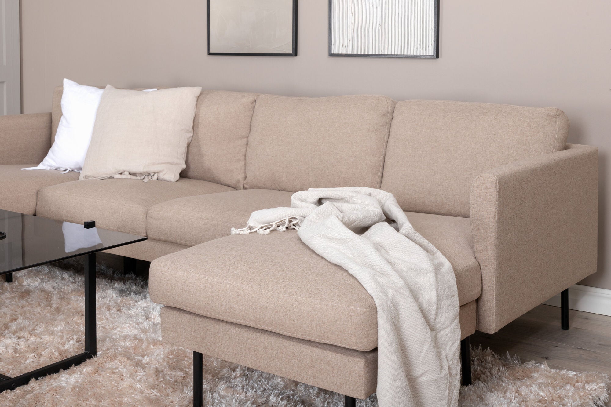 Wohnlandschaft Zoom aus Stoff - Hellbraun-Wohnlandschaften-Venture Home-le canapé