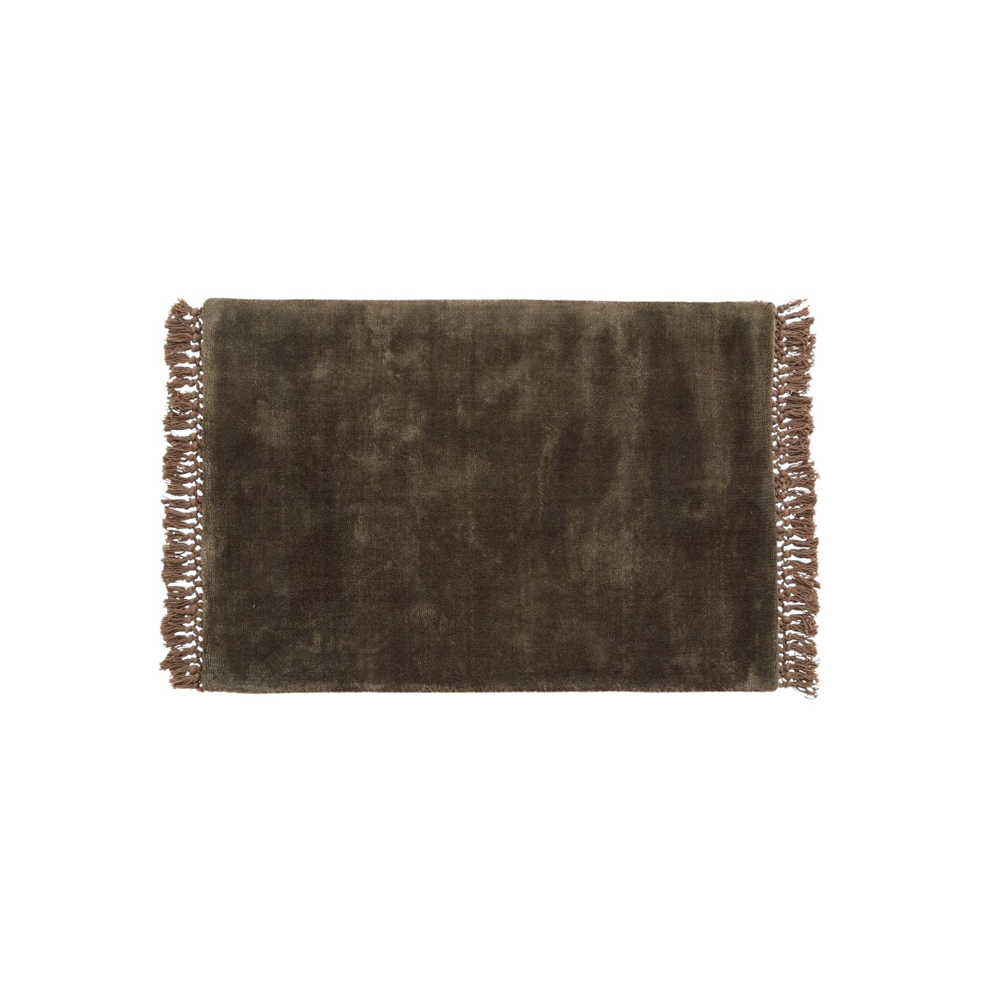 Teppich NOBLE mit Fransen 90*60cm - Braun / Grau