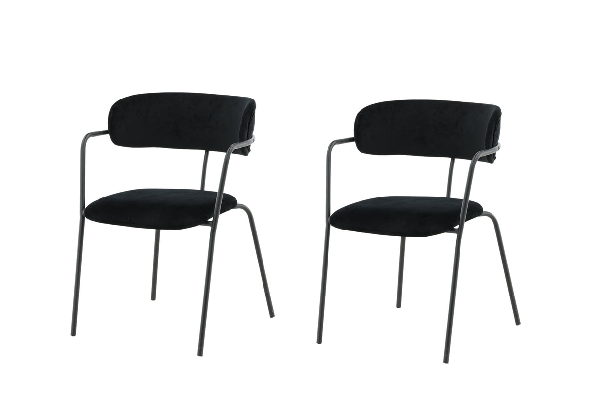 2er-Set Esszimmerstühle Arrow mit Armlehnen - Schwarz - Venture Home - le canapé