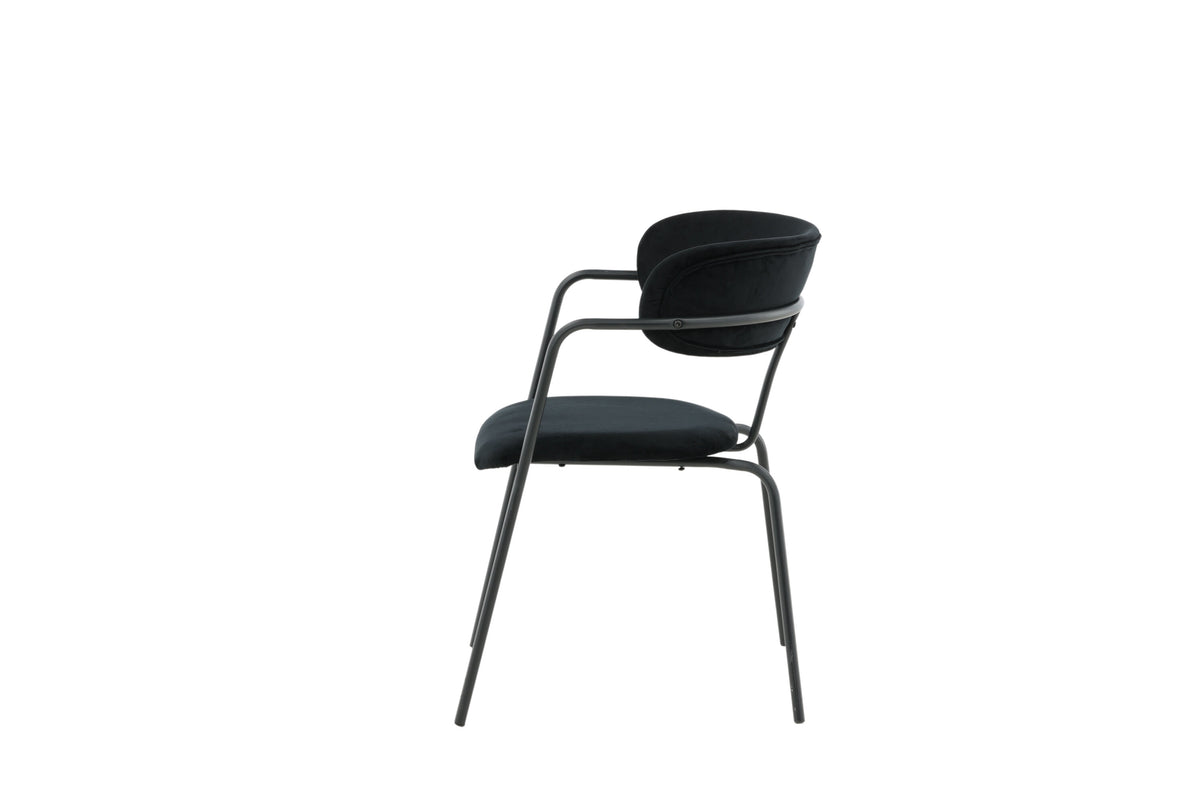 2er-Set Esszimmerstühle Arrow mit Armlehnen - Schwarz - Venture Home - le canapé