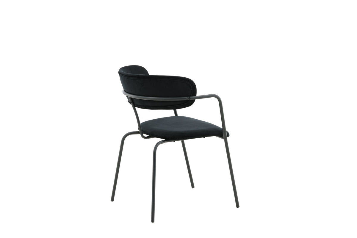 2er-Set Esszimmerstühle Arrow mit Armlehnen - Schwarz - Venture Home - le canapé