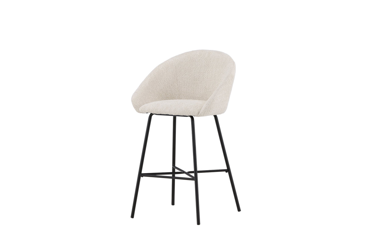 2er-Set Barhocker Samt mit Fußstütze - Weiß - Venture Home - le canapé