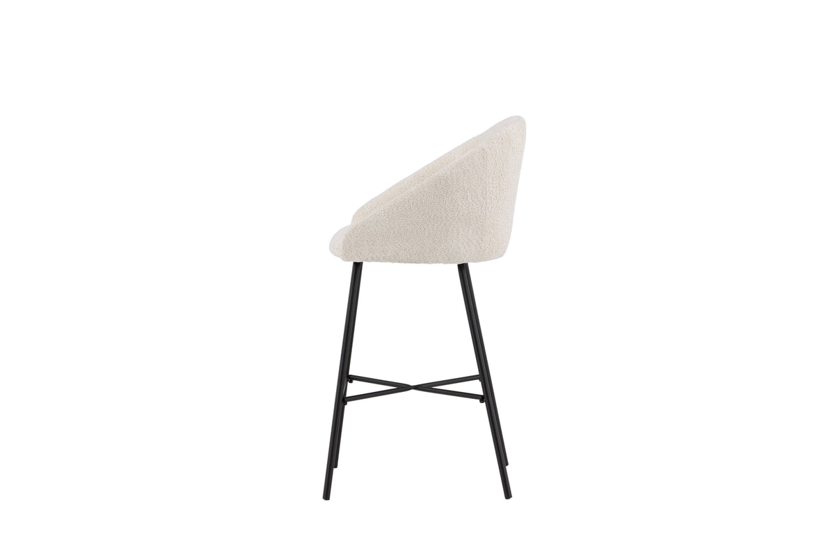 2er-Set Barhocker Samt mit Fußstütze - Weiß - Venture Home - le canapé