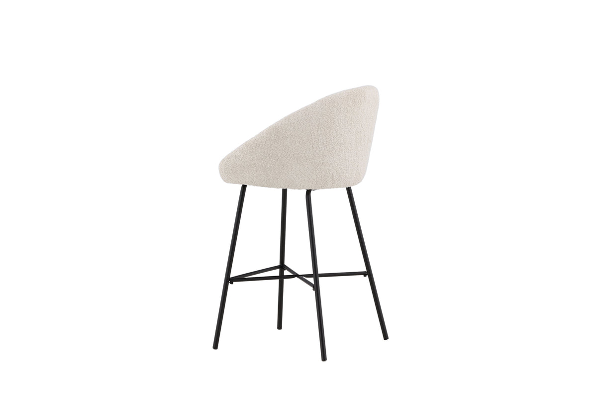 2er-Set Barhocker Samt mit Fußstütze - Weiß - Venture Home - le canapé