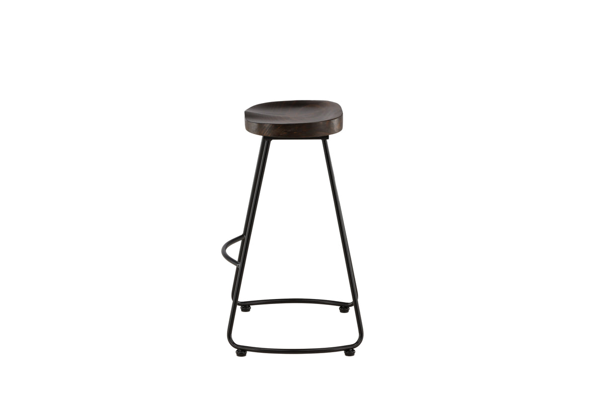 2er-Set Barhocker Ozark aus Metall mit Fußstütze - Schwarz - Venture Home - le canapé