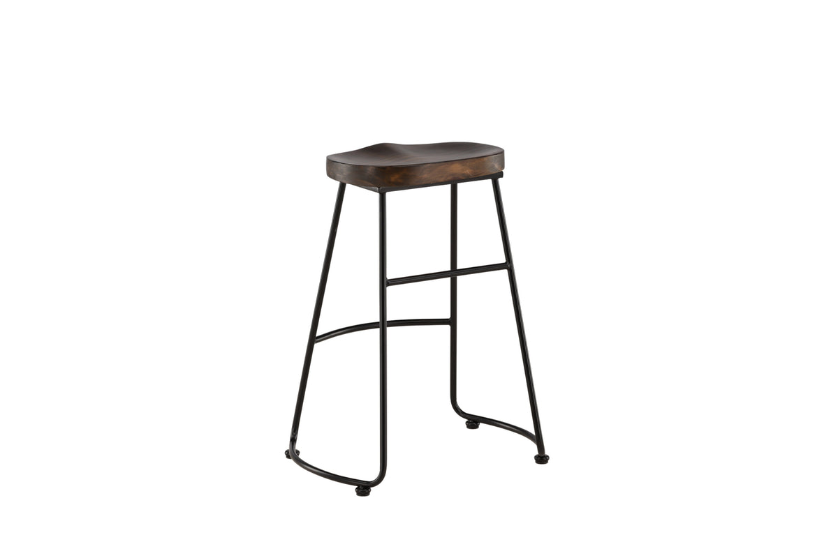 2er-Set Barhocker Ozark aus Metall mit Fußstütze - Schwarz - Venture Home - le canapé
