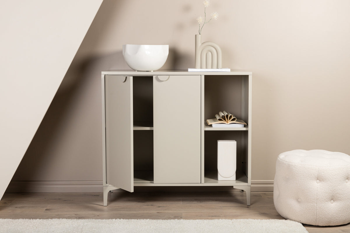 Highboard Piring 100cm aus Metall mit offenen Fächern - Beige - Venture Home - le canapé