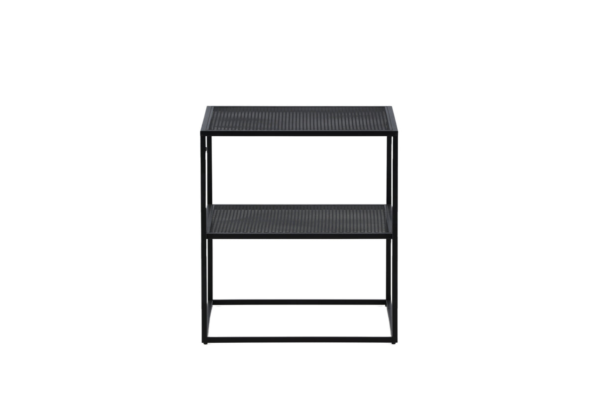 Beistelltisch Netz 55cm aus Metall mit Ablage - Schwarz - Venture Home - le canapé
