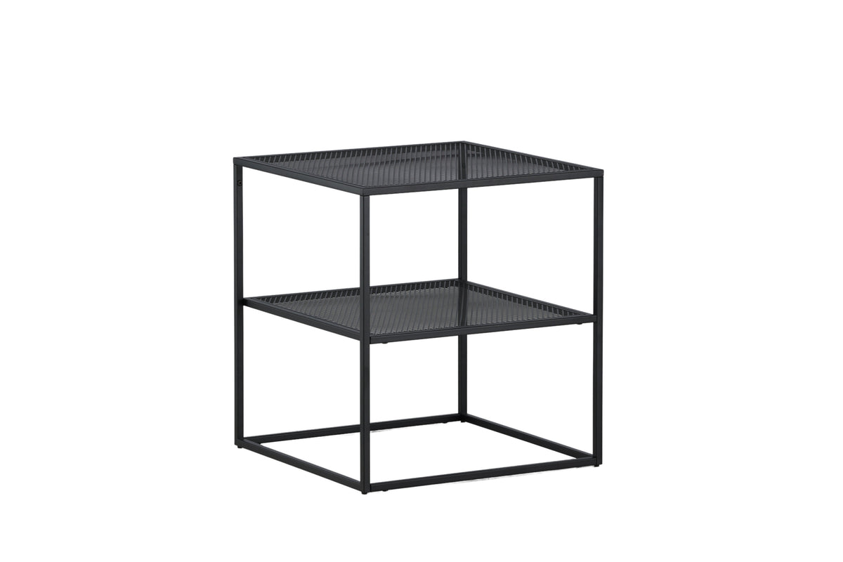 Beistelltisch Netz 55cm aus Metall mit Ablage - Schwarz - Venture Home - le canapé