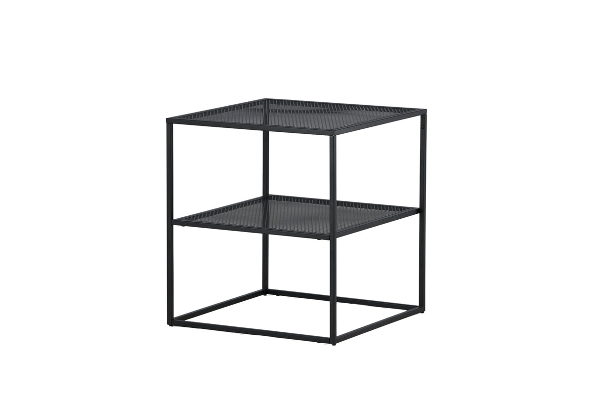 Beistelltisch Netz 55cm aus Metall mit Ablage - Schwarz - Venture Home - le canapé