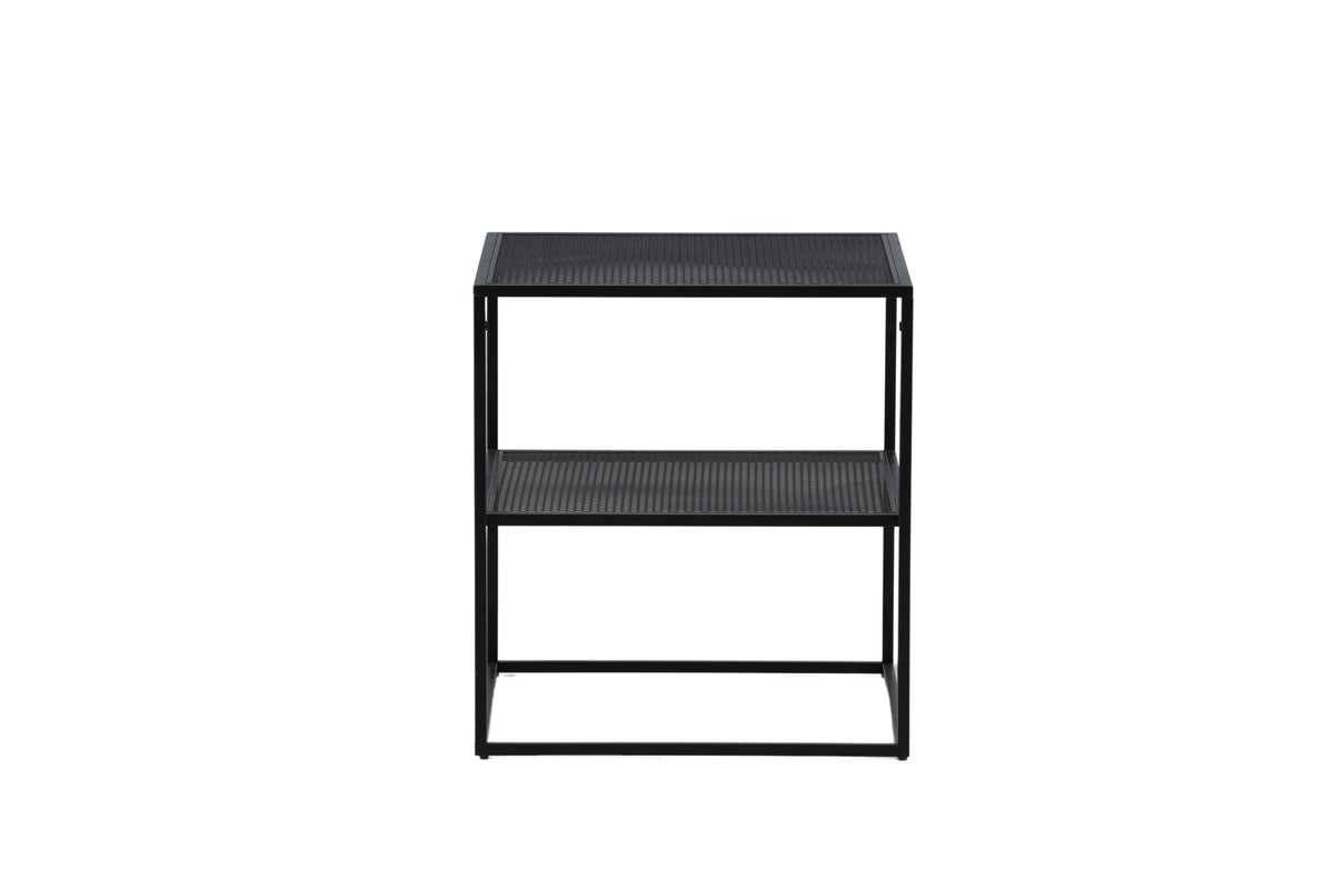 Beistelltisch Netz 55cm aus Metall mit Ablage - Schwarz - Venture Home - le canapé