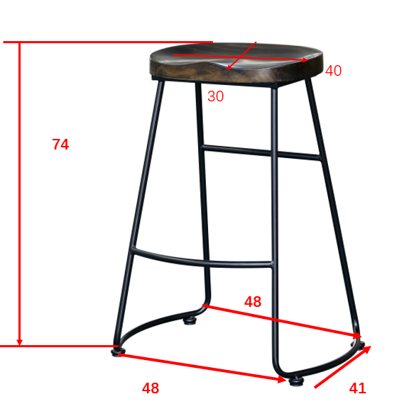 2er-Set Barhocker Ozark aus Metall mit Fußstütze - Schwarz - Venture Home - le canapé