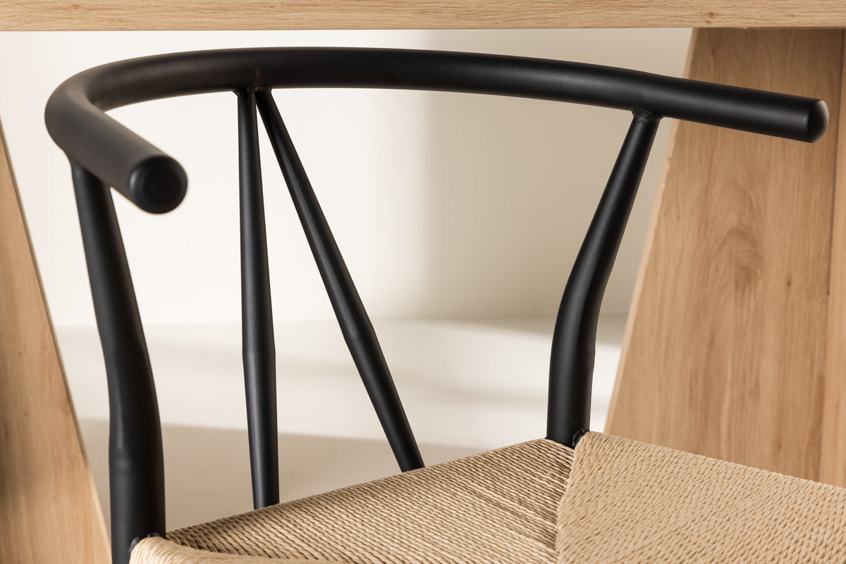 Esszimmerstuhl Alfons aus Rattan - Schwarz - Venture Home - le canapé