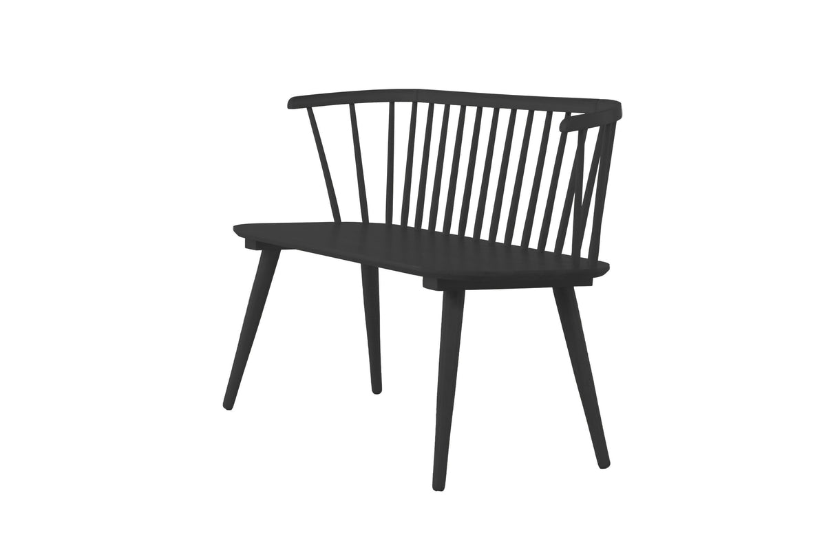 Sitzbank Bobby aus Massivholz - Schwarz - Venture Home - le canapé