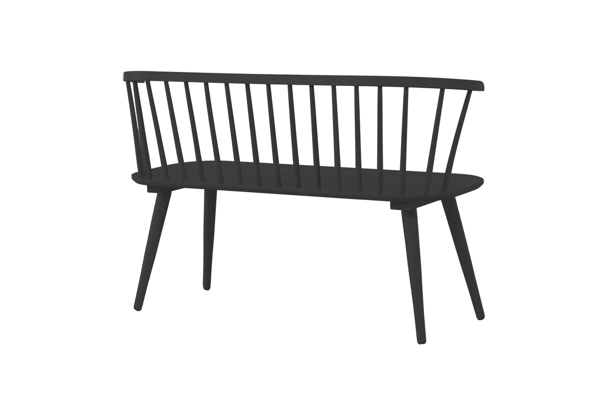 Sitzbank Bobby aus Massivholz - Schwarz - Venture Home - le canapé