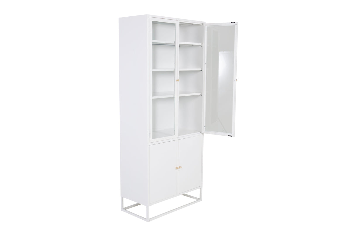 Vitrine Bakal 190cm aus Metall mit Glastüren - Weiß - Venture Home - le canapé