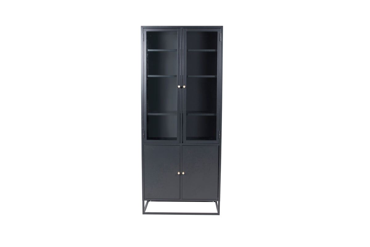 Vitrine Bakal 190cm aus Metall mit Glastüren - Schwarz - Venture Home - le canapé