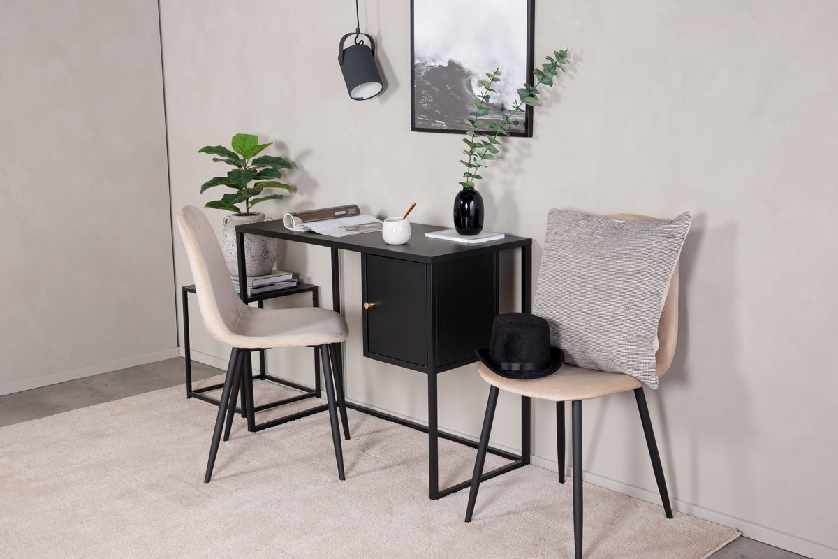 Schreibtisch Bakal 95cm aus Metall mit verstecktem Stauraum - Schwarz - Venture Home - le canapé