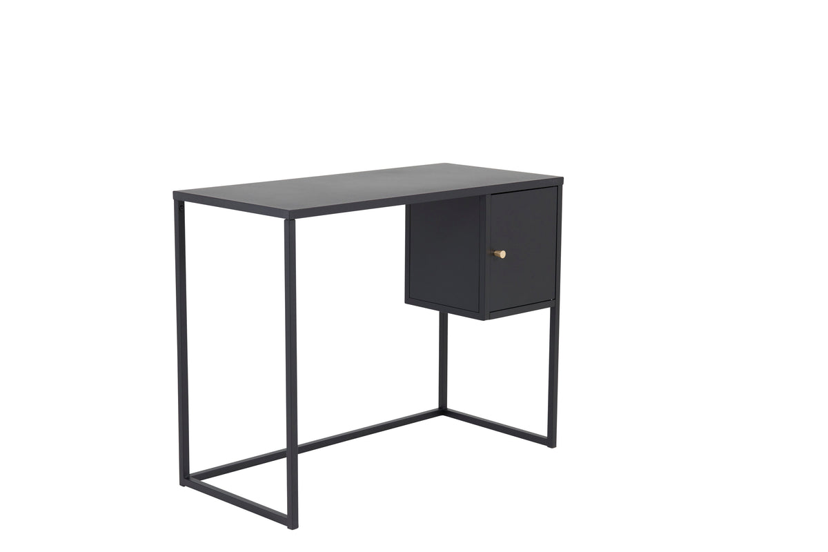 Schreibtisch Bakal 95cm aus Metall mit verstecktem Stauraum - Schwarz - Venture Home - le canapé