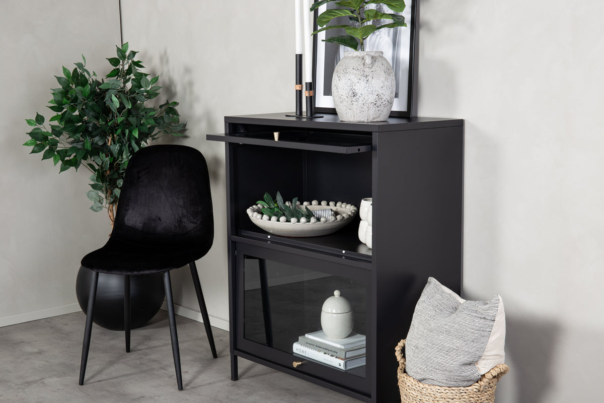 Vitrine Bakal 100cm aus Metall mit 2 Glastüren - Schwarz - Venture Home - le canapé