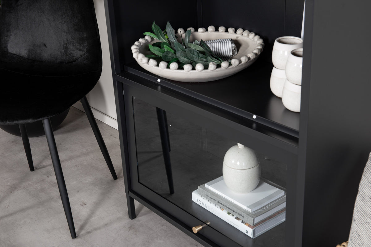 Vitrine Bakal 100cm aus Metall mit 2 Glastüren - Schwarz - Venture Home - le canapé