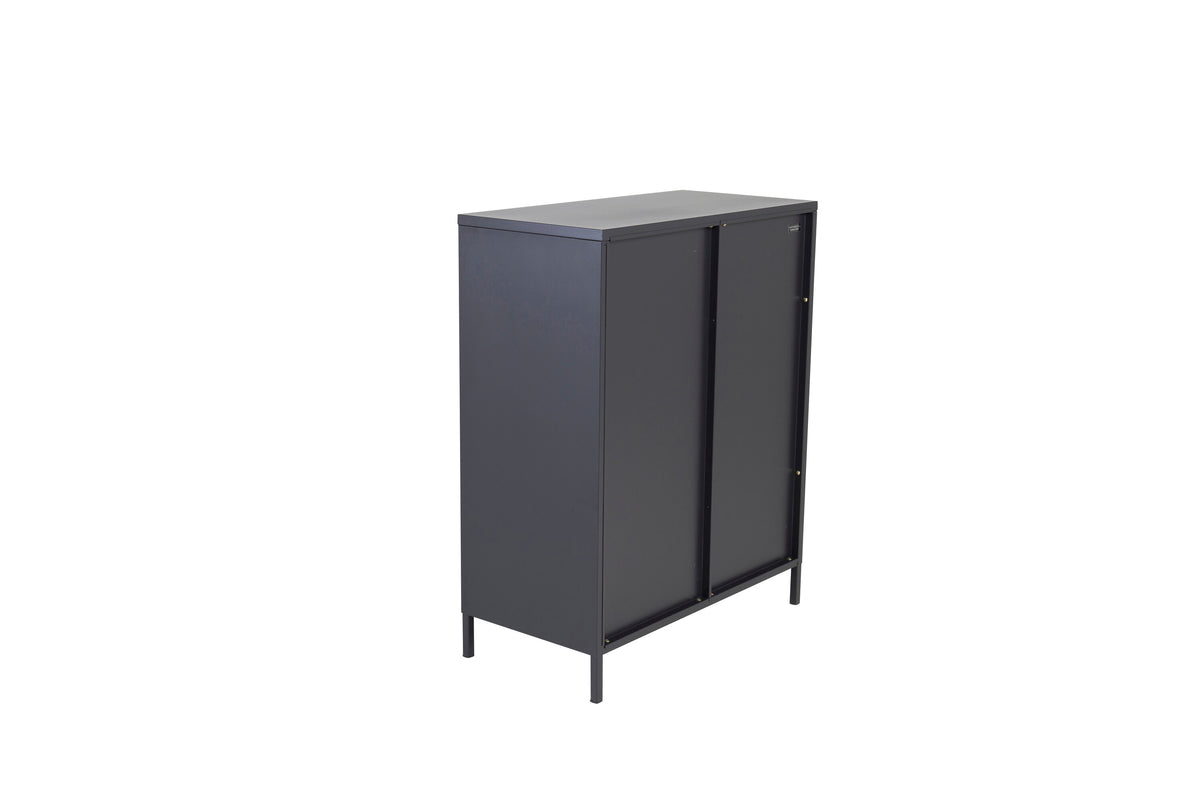 Vitrine Bakal 100cm aus Metall mit 2 Glastüren - Schwarz - Venture Home - le canapé
