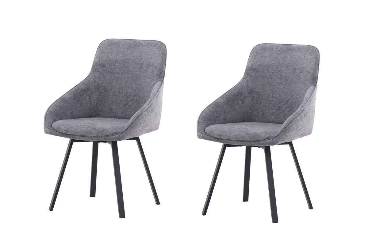 2er-Set Esszimmerstühle Rosie drehbar - Grau - Venture Home - le canapé