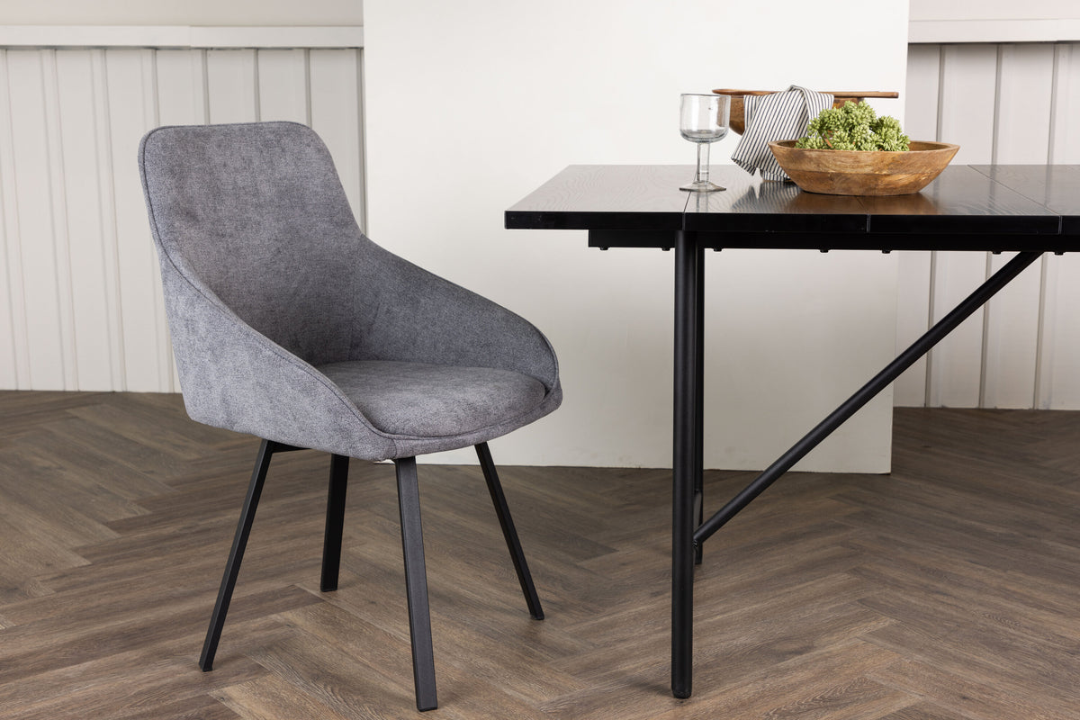 2er-Set Esszimmerstühle Rosie drehbar - Grau - Venture Home - le canapé