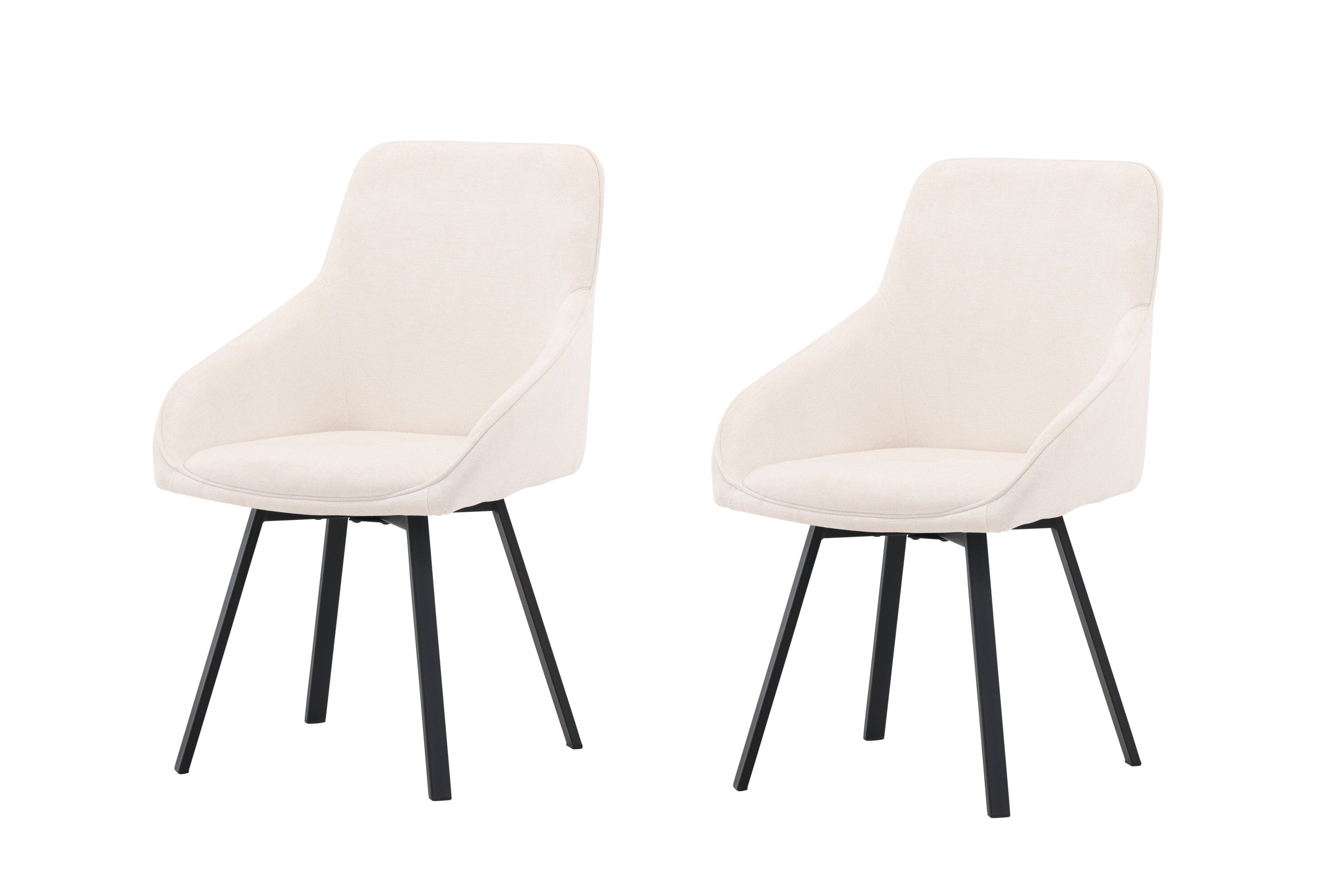 2er-Set Esszimmerstühle Rosie drehbar - Beige - Venture Home - le canapé