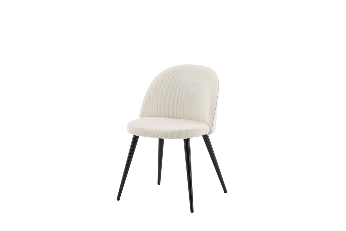 2er-Set Esszimmerstühle Samt - Creme - Venture Home - le canapé