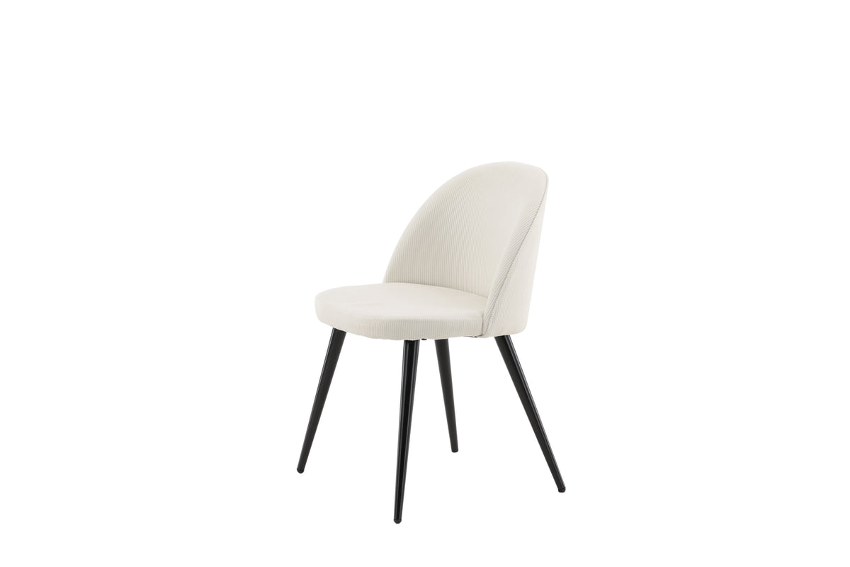 2er-Set Esszimmerstühle Samt - Creme - Venture Home - le canapé