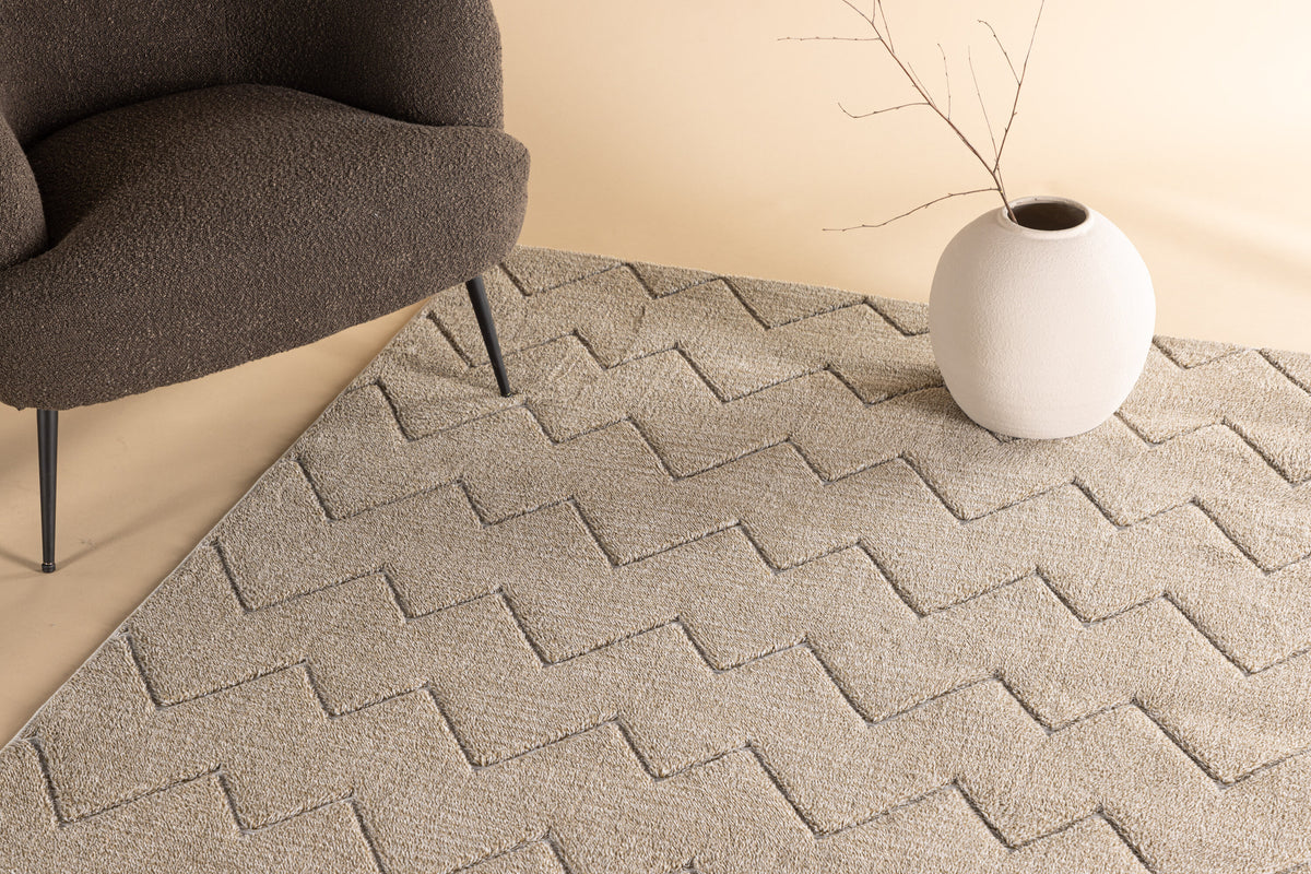 Teppich Fia mit Zickzack-Muster - Braun - Venture Home - le canapé