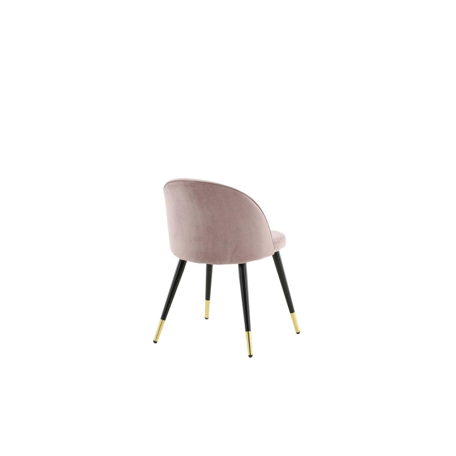 2er - Set Polsterstuhl Velvet aus Samt - Altrosa / Schwarz / MessingPolsterstühle