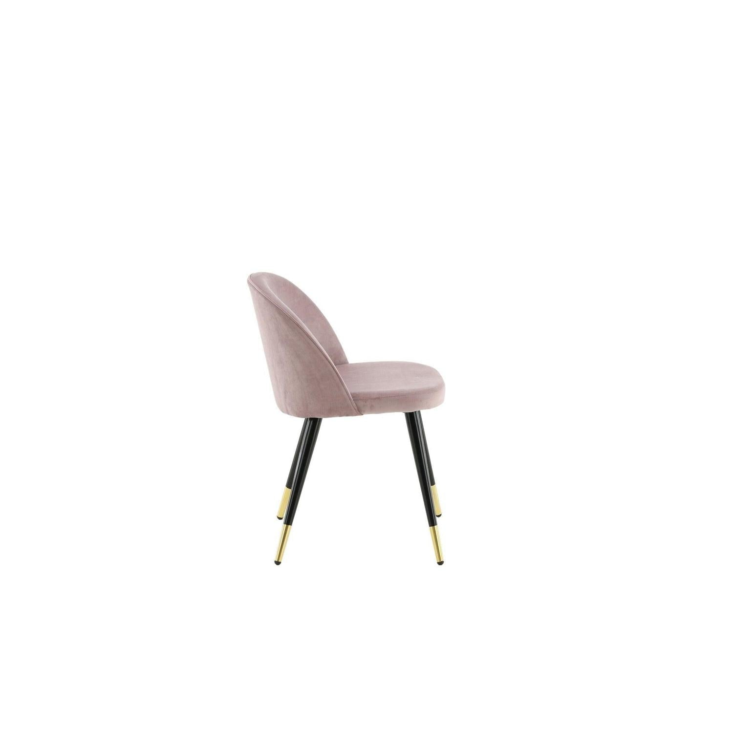 2er - Set Polsterstuhl Velvet aus Samt - Altrosa / Schwarz / MessingPolsterstühle