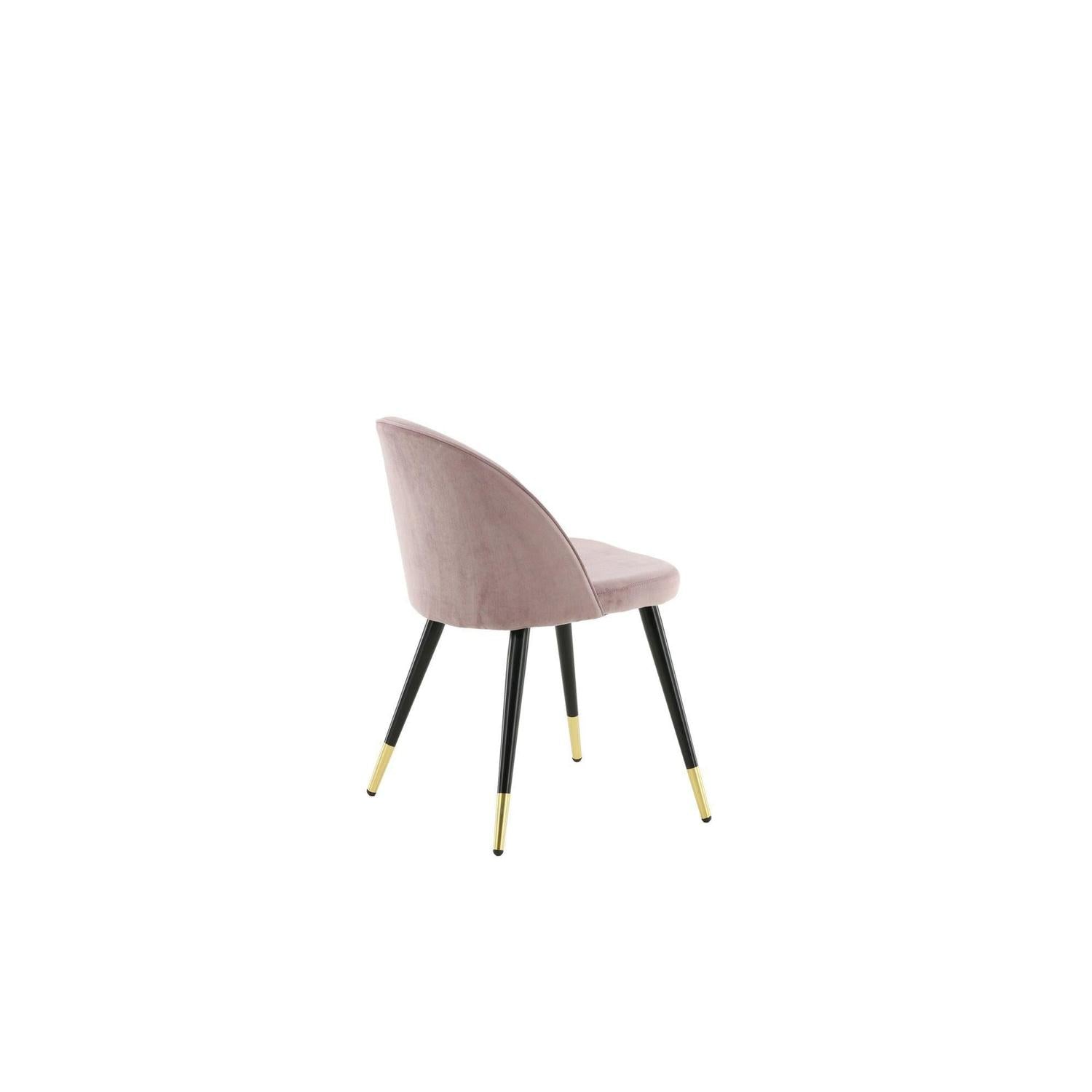 2er - Set Polsterstuhl Velvet aus Samt - Altrosa / Schwarz / MessingPolsterstühle