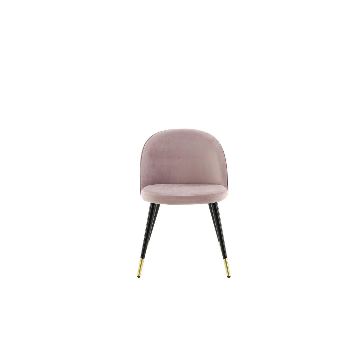 2er - Set Polsterstuhl Velvet aus Samt - Altrosa / Schwarz / MessingPolsterstühle