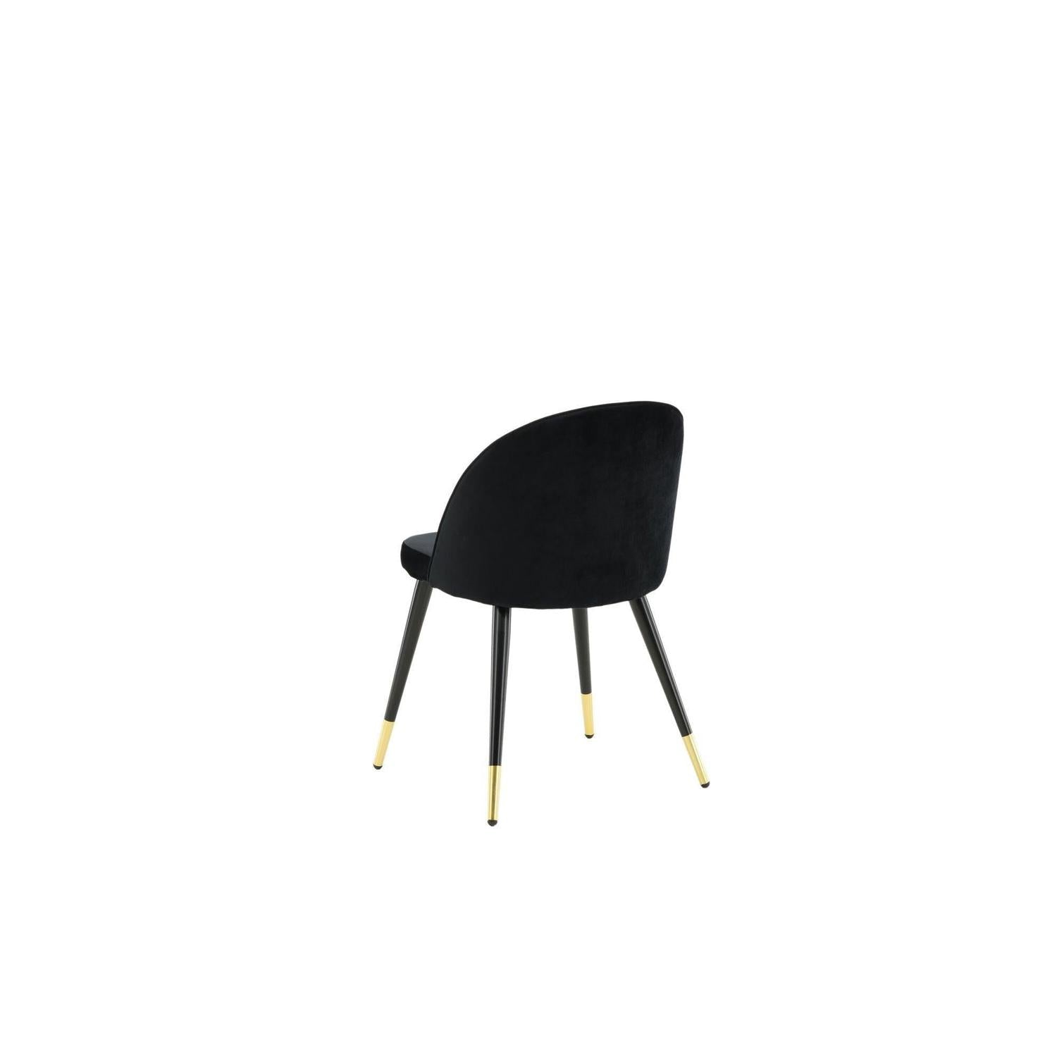 2er - Set Polsterstuhl Velvet aus Samt - Schwarz / MessingPolsterstühle