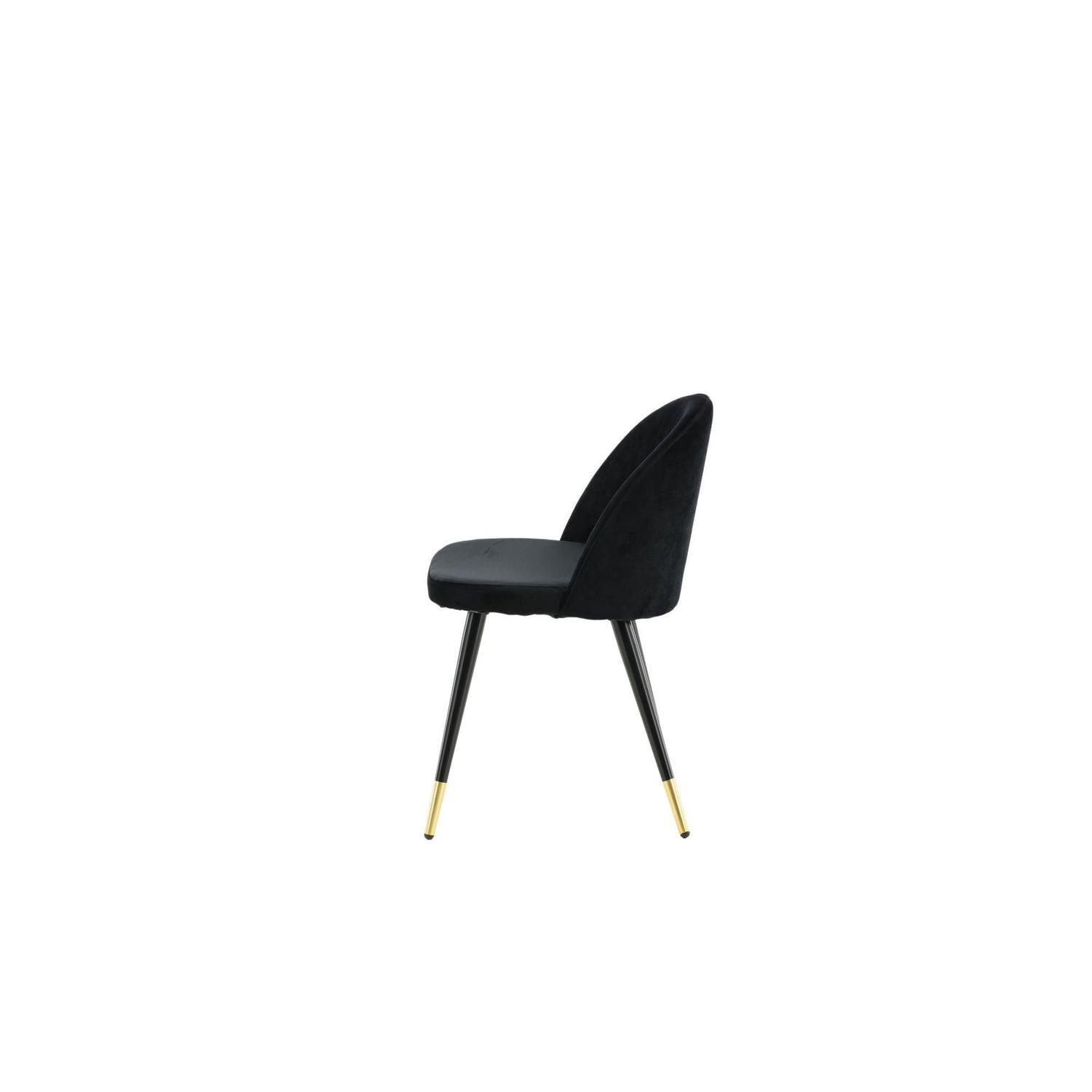 2er - Set Polsterstuhl Velvet aus Samt - Schwarz / MessingPolsterstühle