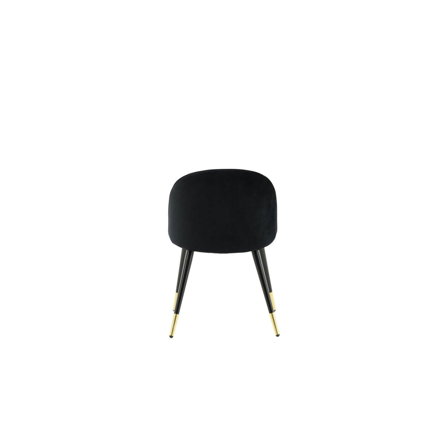 2er - Set Polsterstuhl Velvet aus Samt - Schwarz / MessingPolsterstühle