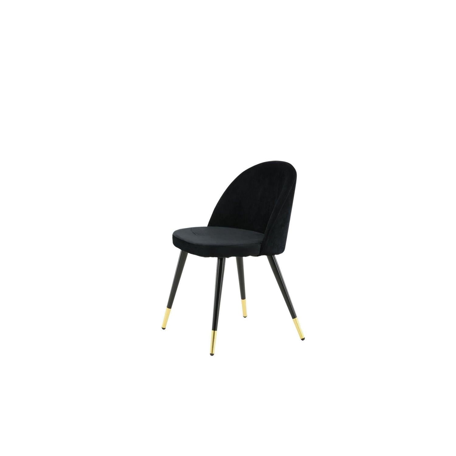 2er - Set Polsterstuhl Velvet aus Samt - Schwarz / MessingPolsterstühle
