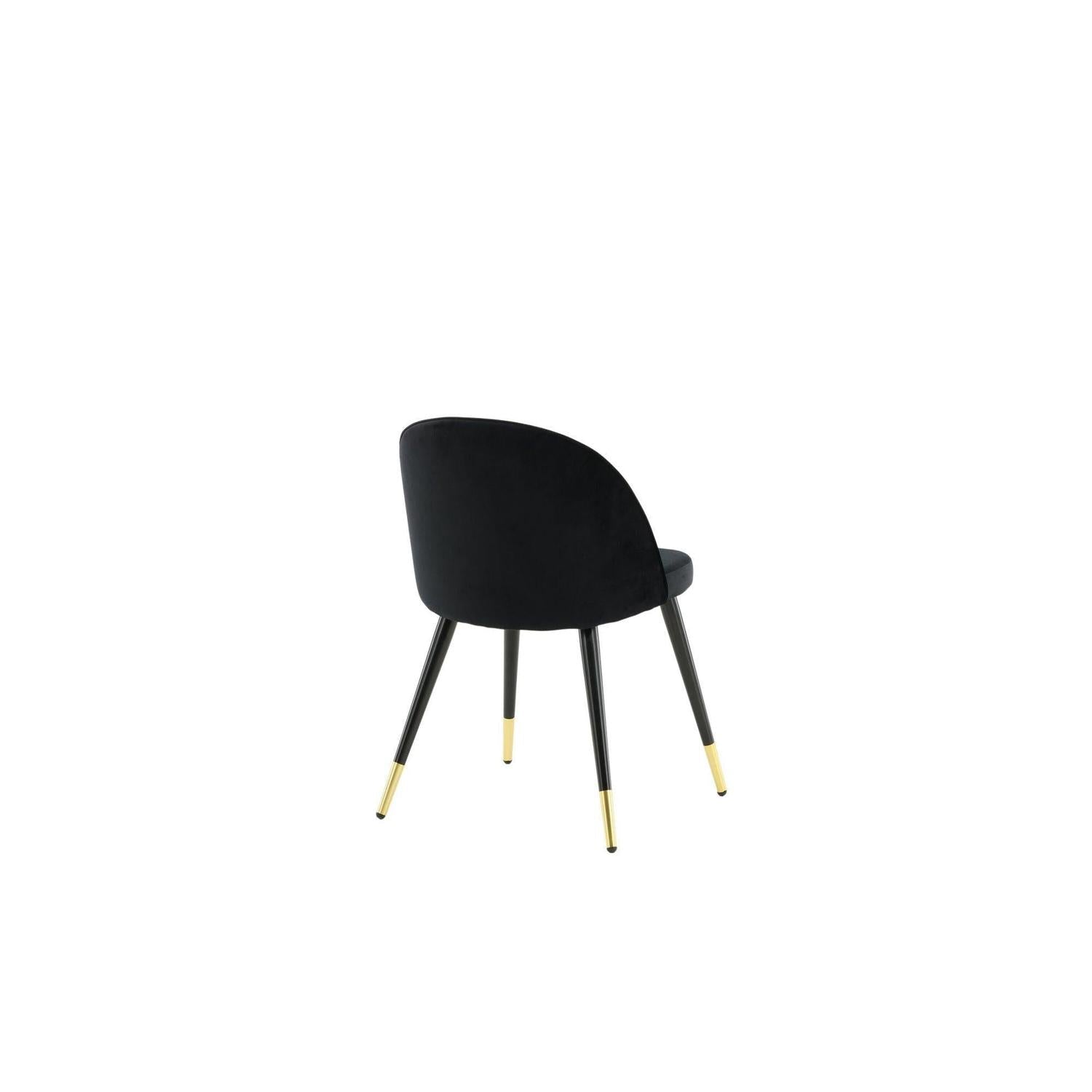 2er - Set Polsterstuhl Velvet aus Samt - Schwarz / MessingPolsterstühle