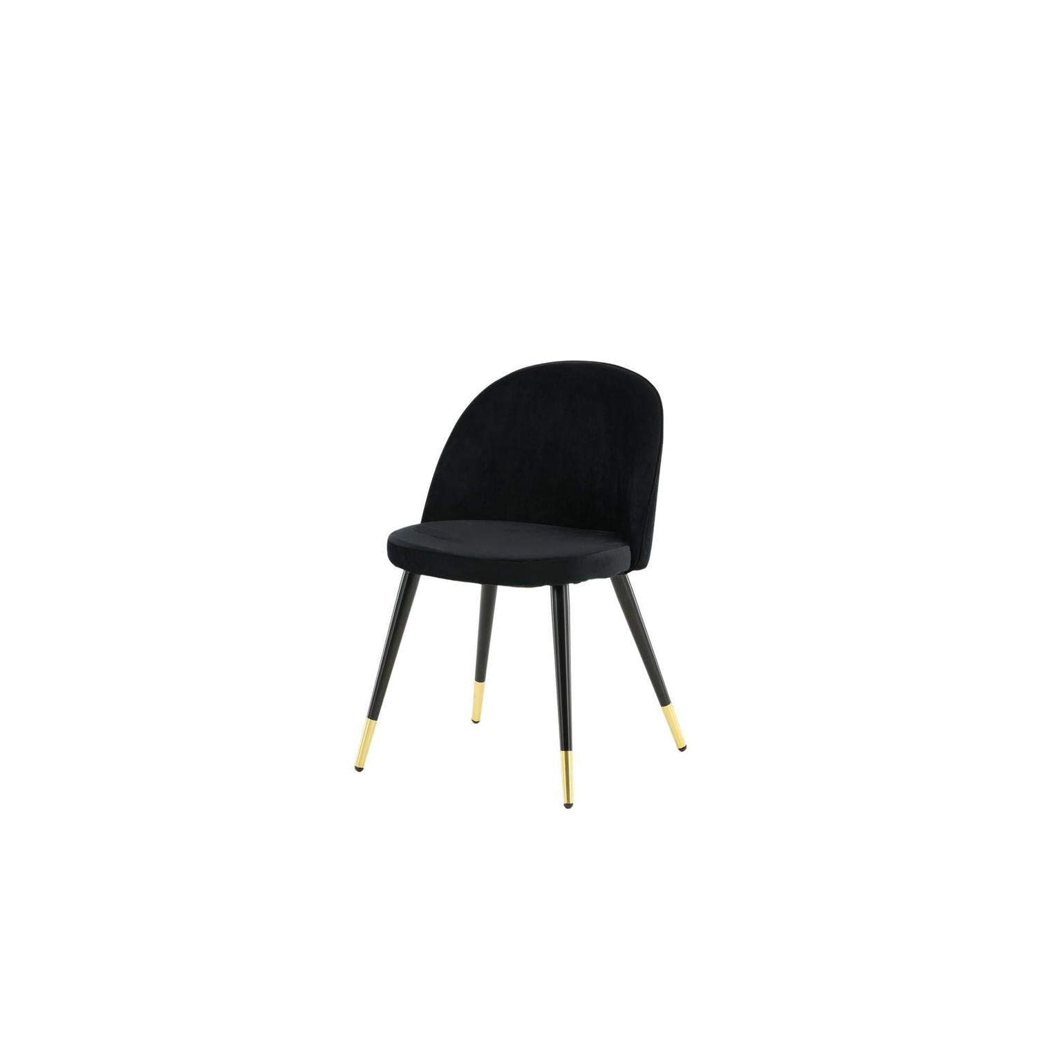 2er - Set Polsterstuhl Velvet aus Samt - Schwarz / MessingPolsterstühle