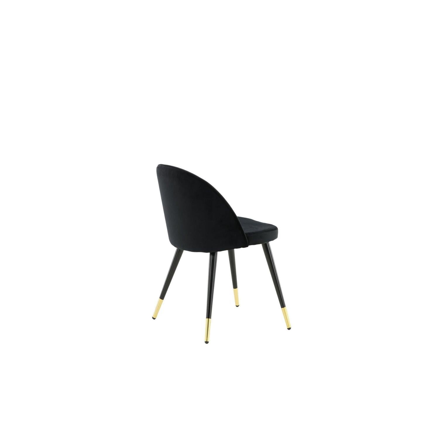 2er - Set Polsterstuhl Velvet aus Samt - Schwarz / MessingPolsterstühle