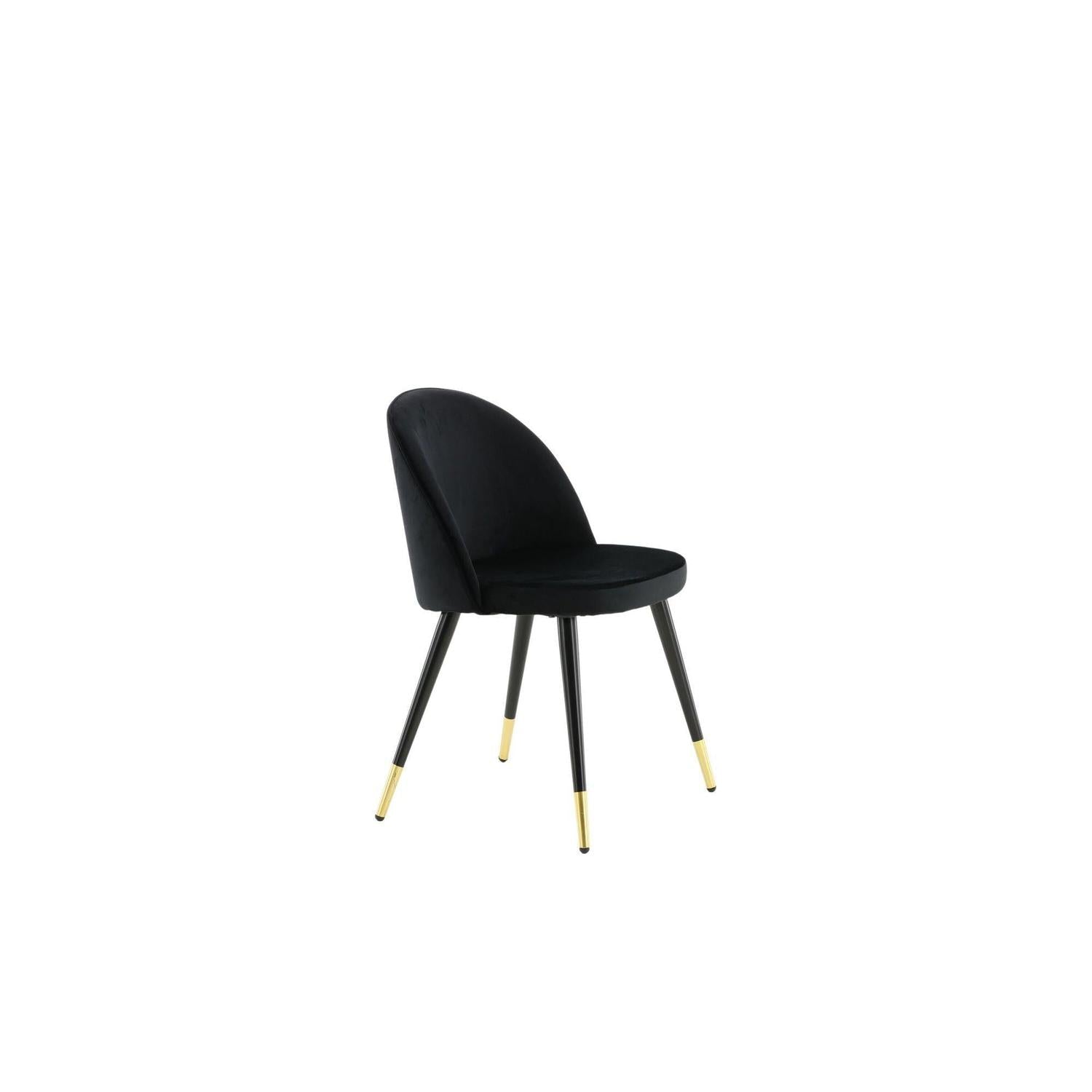 2er - Set Polsterstuhl Velvet aus Samt - Schwarz / MessingPolsterstühle