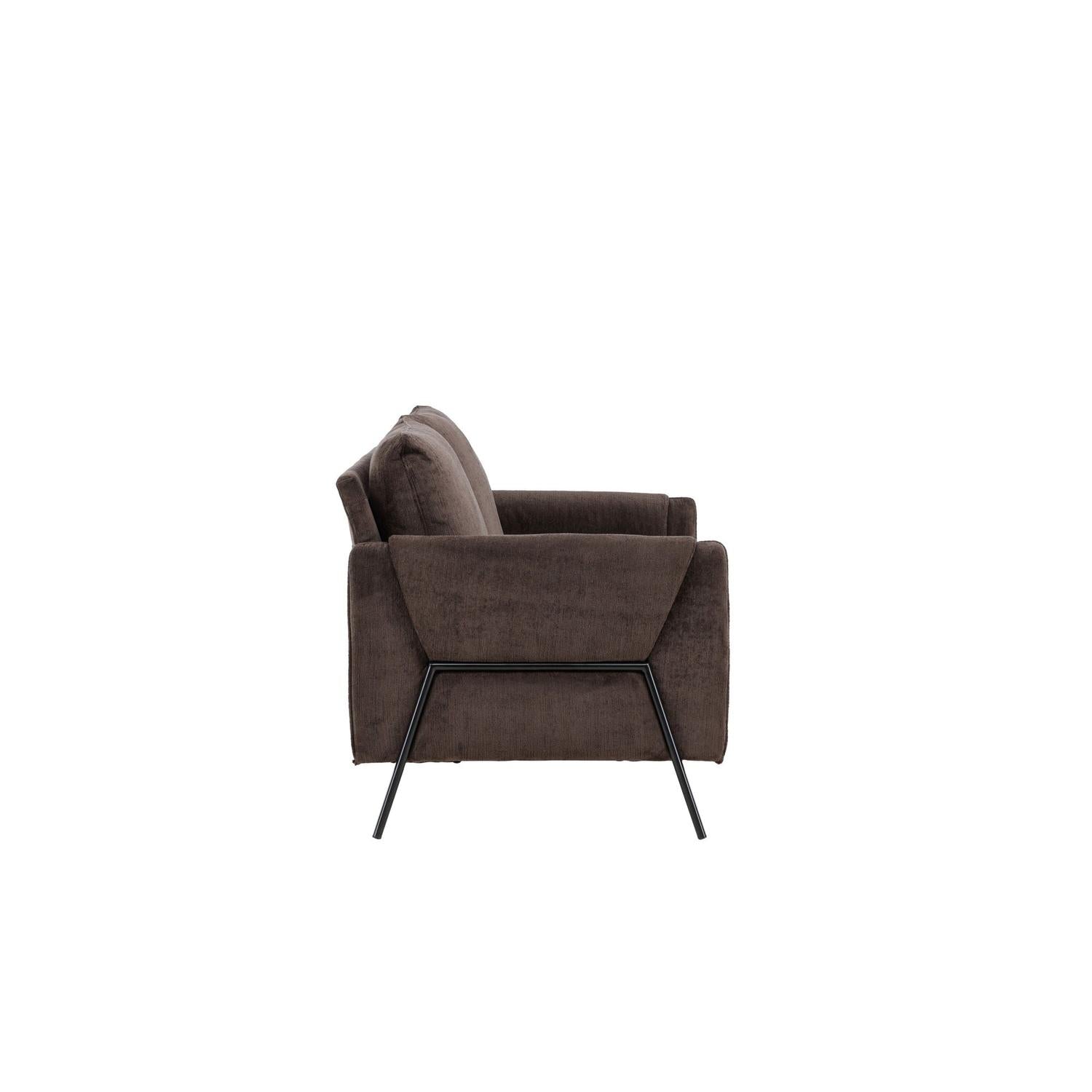 2-Sitzer Sofa Indigo - Dunkelbraun-2-Sitzer Sofas-Venture Home-le canapé