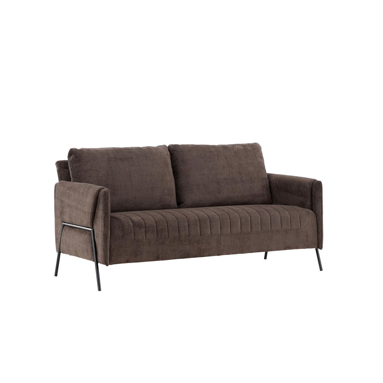 2-Sitzer Sofa Indigo - Dunkelbraun-2-Sitzer Sofas-Venture Home-le canapé