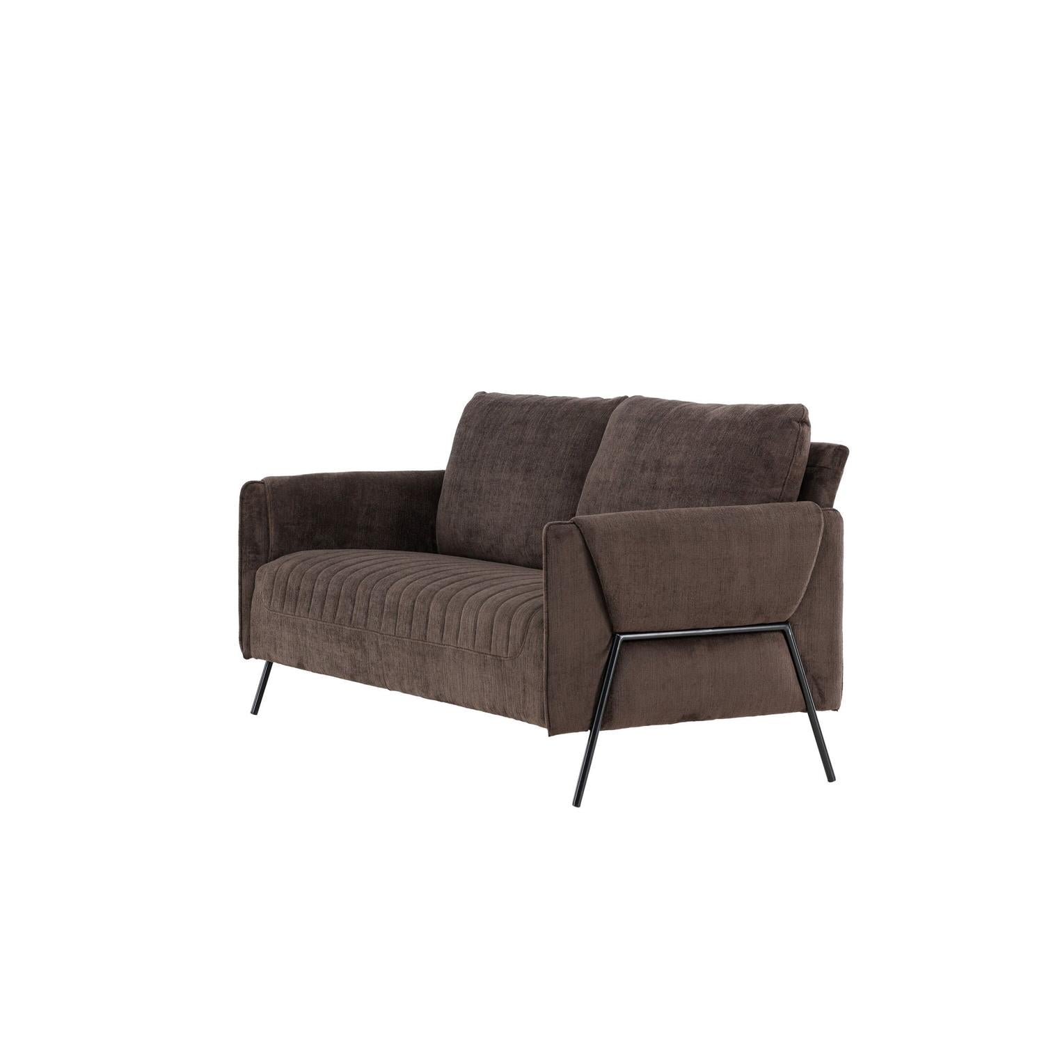 2-Sitzer Sofa Indigo - Dunkelbraun-2-Sitzer Sofas-Venture Home-le canapé