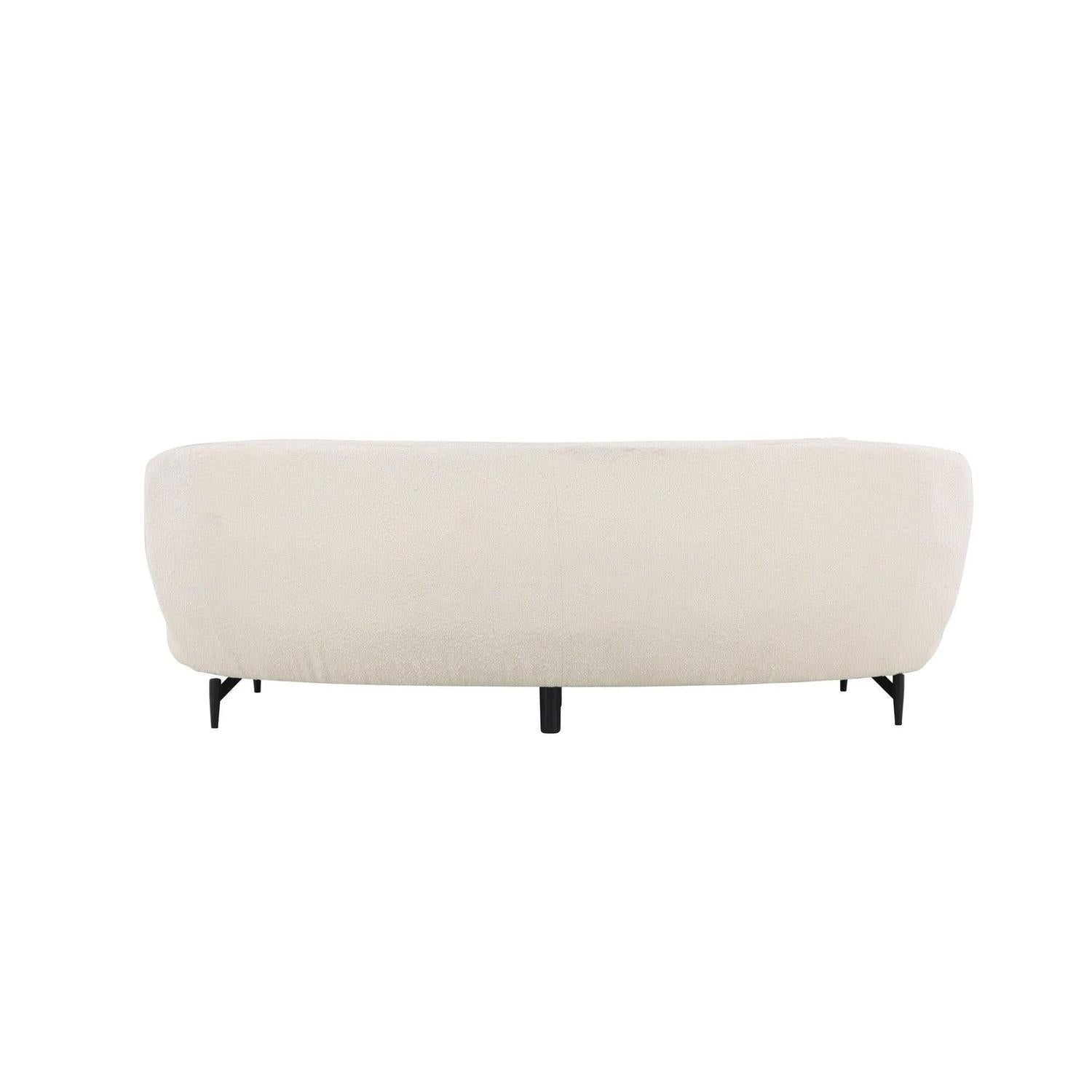 2-Sitzer Sofa Luna aus Teddy Bouclé - Weiß-2-Sitzer Sofas-Venture Home-le canapé
