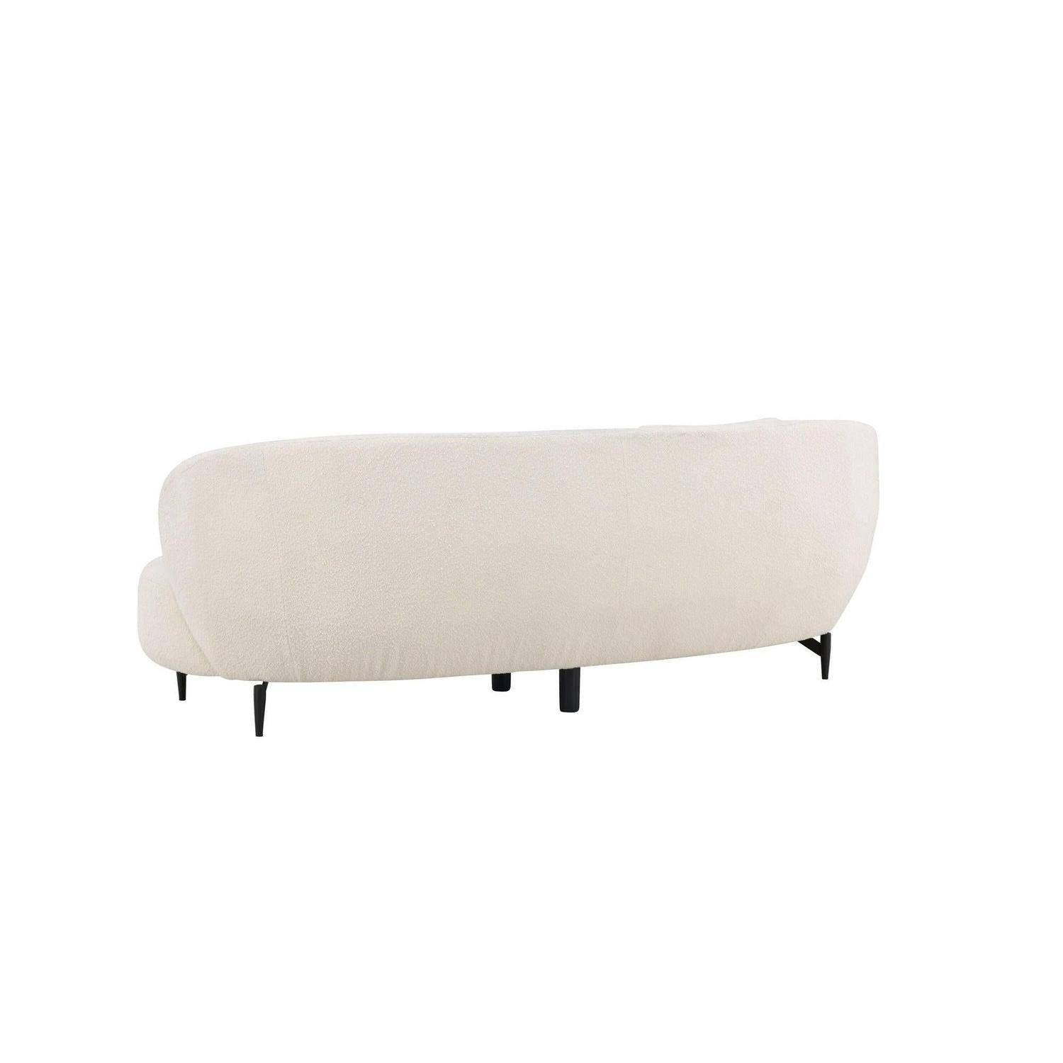 2-Sitzer Sofa Luna aus Teddy Bouclé - Weiß-2-Sitzer Sofas-Venture Home-le canapé