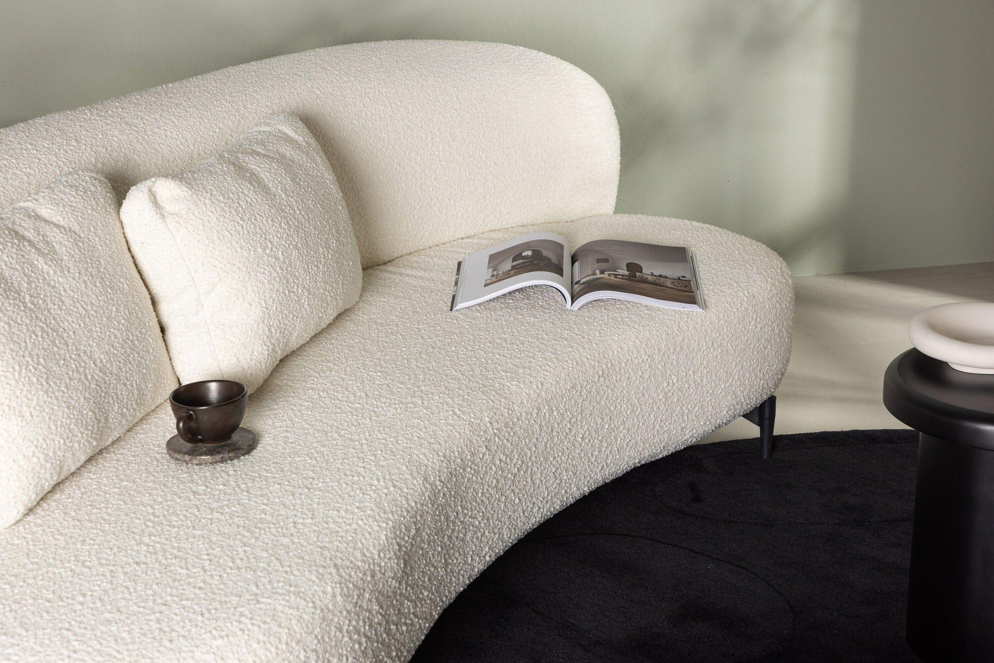 2-Sitzer Sofa Luna aus Teddy Bouclé - Weiß-2-Sitzer Sofas-Venture Home-le canapé